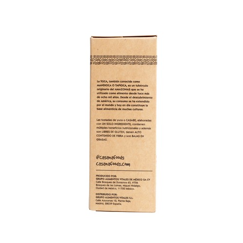 CASANA Tostadas de yuca ecológicas (casabe natural) CASANA 180 g.