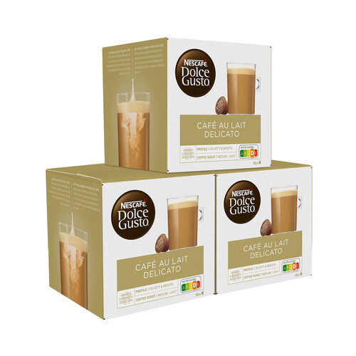 NESCAFÉ Café con leche Delicato, intensidad 5en cápsulas NESCAFÉ DOLCE GUSTO 16 uds. 187,2 g.