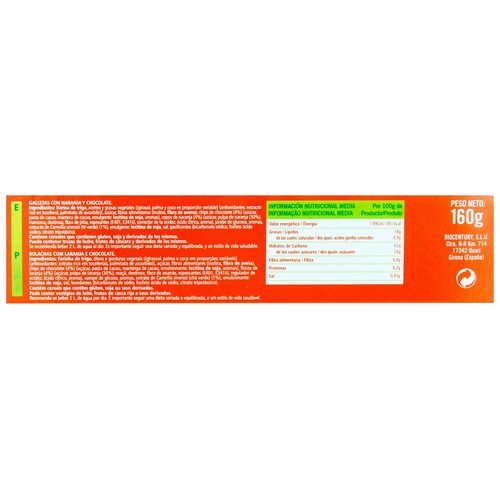 BICENTURY Galletas de Naranja y Chocolate BICENTURY 169 g.