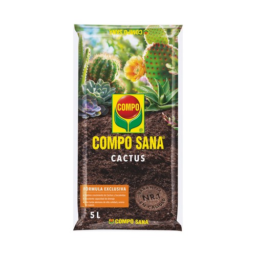 Sustrato turba para cactus 5 litros, COMPO.