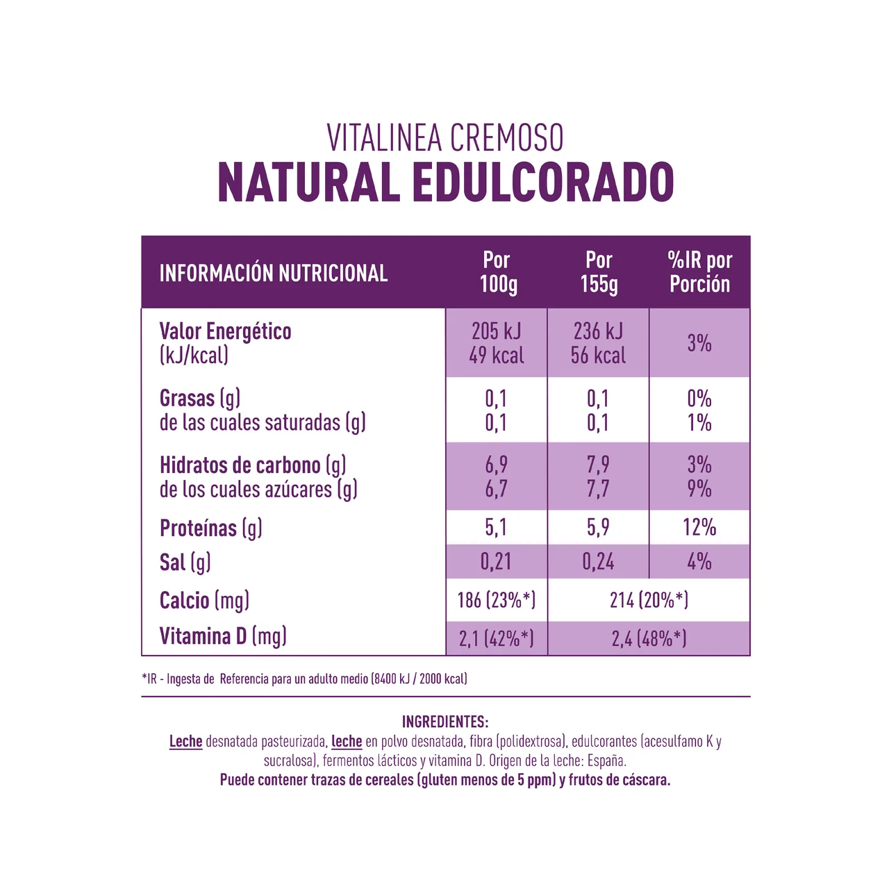 Yogur desnatado 0% materia grasa textura cremosa, natural edulcorado Cremoso 0% de Danone 4 x 120 g.