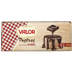 Imagen de VALOR Chocolate puro especial para postres 200 g.
