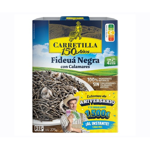 CARRETILLA Fideuá negro con calamares 275 g.