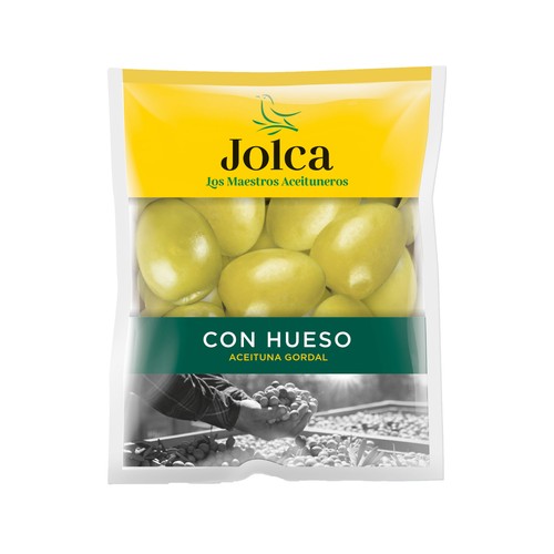 JOLCA Aceitunas verdes gordal sevillana selecta con hueso bolsa de 100 g