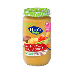 Imagen de HERO Solo Tarrito de verduras con pollo y ternera (textura suave), a partir de 6 meses 235 g.