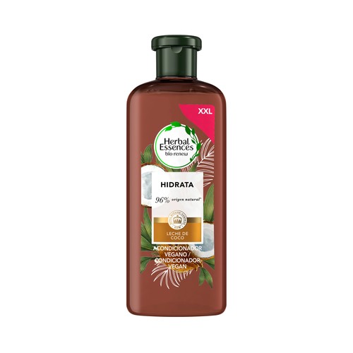 HERBAL ESSENCES Acondicionador hidratante con leche de coco, para cabellos secos HERBAL ESSENCES Bio:renew 465 ml.