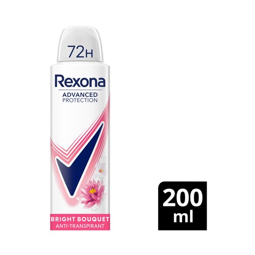 REXONA Advanced protection bright bouquet Desodorante en spray para mujer antitranspirante hasta 72 horas 200 ml.