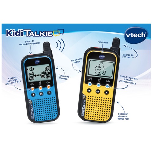 KidiTalkie 6 en 1 color azul Walkie-Talkie para niños Vtech. Edad recomendada desde 4-10 años