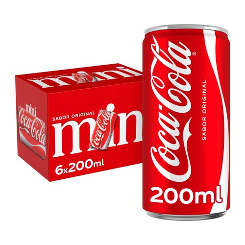 COCA COLA Original Refresco de cola pack 6 mini latas 20 cl.