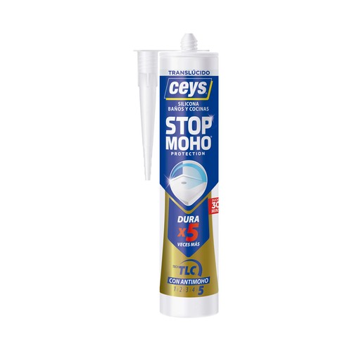 Silicona antimoho translúcido, CEYS Stop Moho, 280ml.