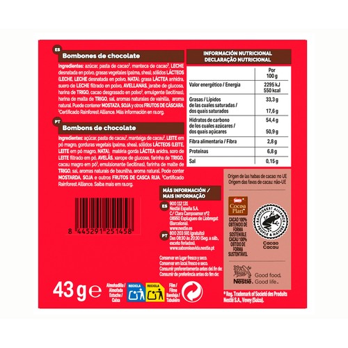 NESTLÉ Bombones cajita roja 43 gr.