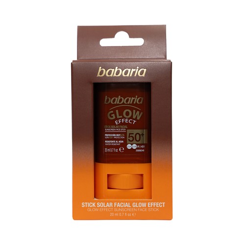 BABARIA Glow effect Protector solar facial en stick con FPS 50+ (muy alto) 20 ml.