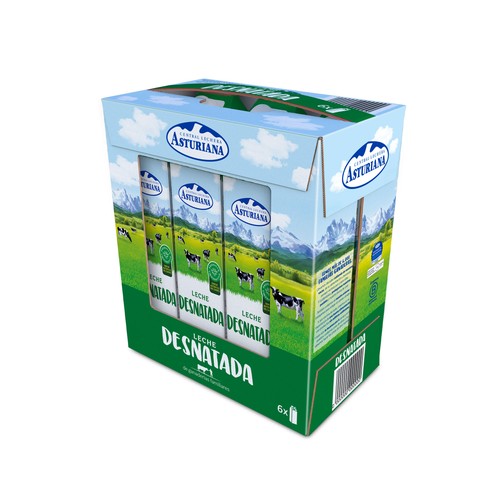 CENTRAL LECHERA ASTURIANA Leche de vaca desnatada de origen español 6 x 1l.