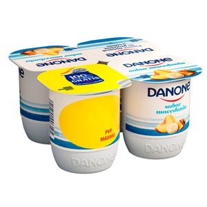 Imagen de DANONE Yogur con sabor a macedonia, elaborado con fermentos naturales  4 x 120 g.