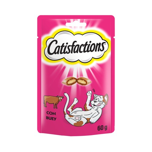 CATISFACTIONS Snacks para gatos y gatitos a base de buey CATISFACTIONS 60 g.