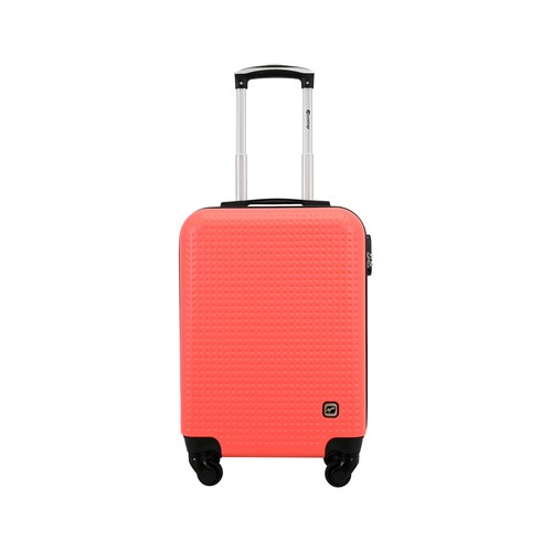 Maleta cabina tipo trolley talla S rígida de 4 ruedas con cierre lock, color rojo - Dots. AIRPORT