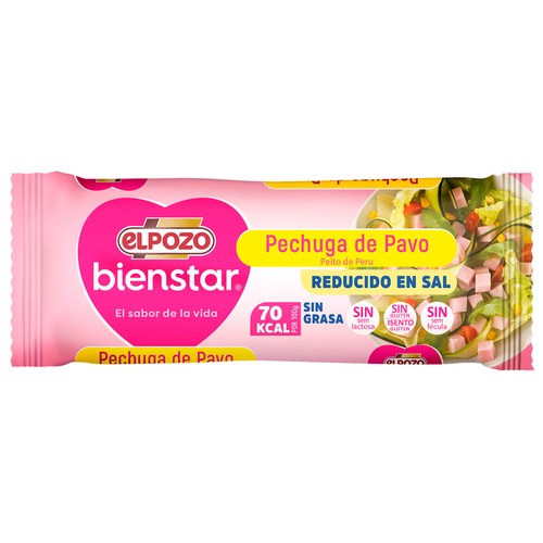 EL POZO Bienstar Pechuga de pavo cocida, sin grasa y con contenido reducido en sal 340 g.
