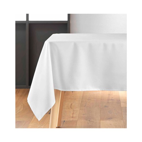 Mantel 140x140cm poliéster, liso blanco. U10