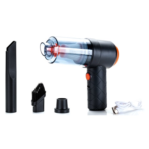 Mini aspirador recargable con filtro hepa y 3 accesorios.