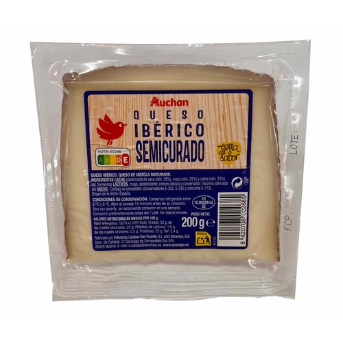 AUCHAN Queso mezcla semicurado 200 g Producto Alcampo.