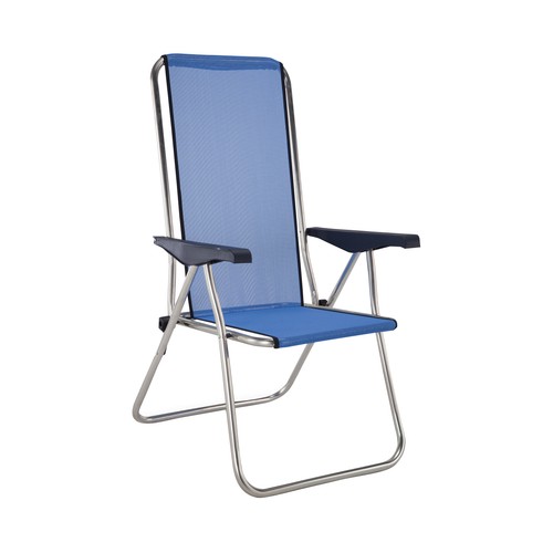Silla de playa plegable para jardín, playa o piscina, medidas: 61x59x106 centímetros, EREDU.