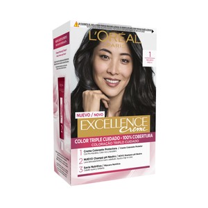 L´ORÉAL PARIS Excellence creme Tinte de pelo permanente tono 1 Negro.