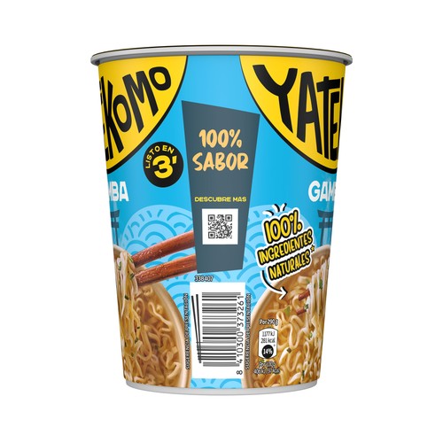 YATEKOMO Fideos Orientales instantáneos con sabor gamba - 60 g.
