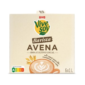 Vivesoy Bebida Avena Barista sin Azúcar Añadido Caja 6x1 L. 6000 ML