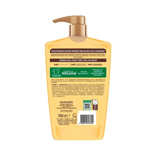 ORIGINAL REMEDIES de Garnier Champú nutrición intensa, para cabellos muy secos o encrespados 1 l.