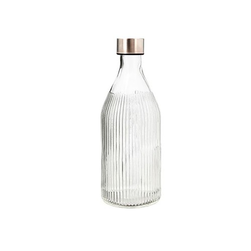Botella de vidrio transparente con tapón rosca 1L, Maison QUID.