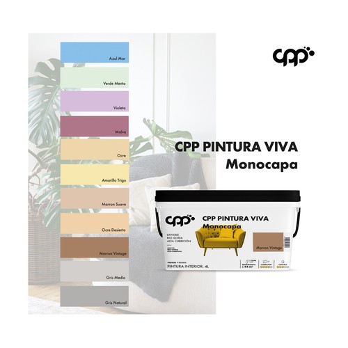 Pintura interior 4L para paredes y techos, marrón vintage CPP