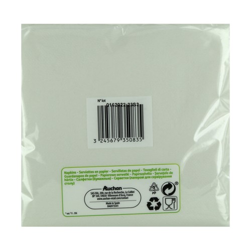 ACTUEL Servilletas de papel desechables 30 x 30 cm 1 capa blancas ACTUEL 100 uds.
