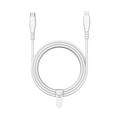 Cable USB C a USB lightning QILIVE 600183185 , longitud 2 metros, color blanco.