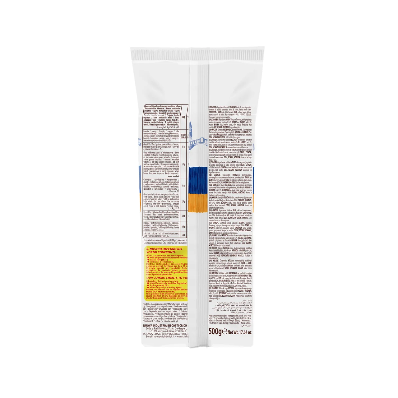 Crackers con un 30 % menos de sal 500 g.