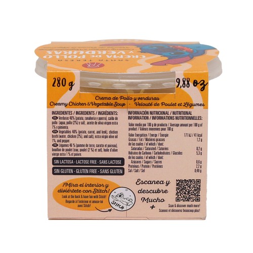 SANTA TERESA Stitch Crema de pollo y verduras 280 g.