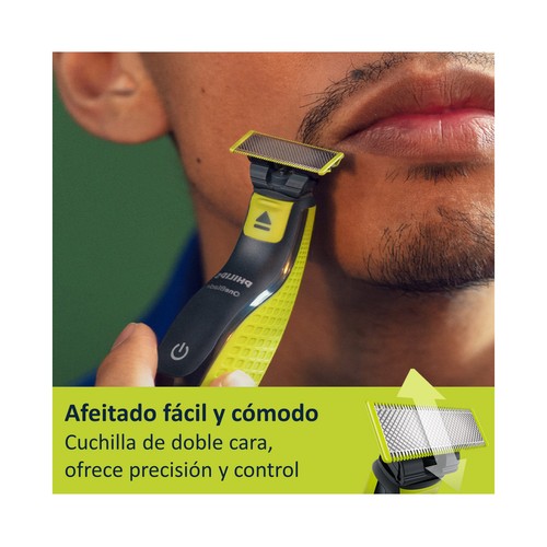 PHILIPS Oneblade 360_cara Maquinilla que recorta, perfila y afeita cualquier longitud de barba.