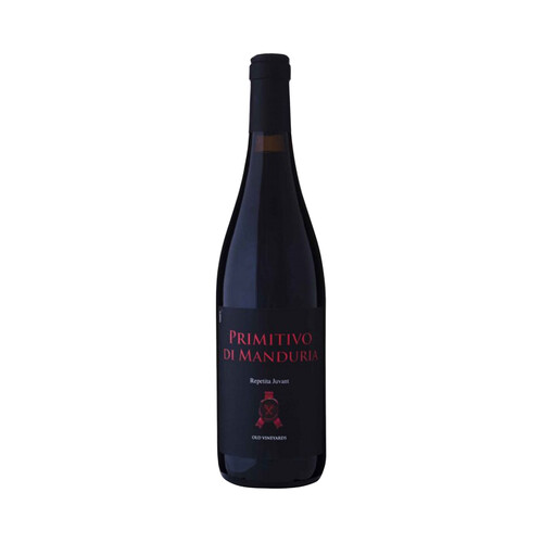 PRIMITIVO DI MANDURIA  Vino tinto elaborado en Italia y con DOC Primitivo PRIMITIVO DI MANDURIA botella de 75 cl.
