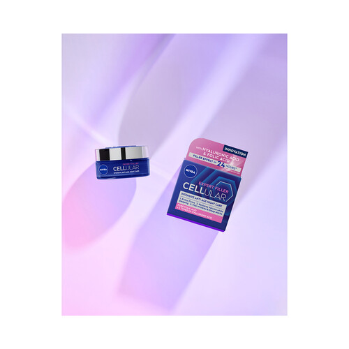 NIVEA Crema de noche antiedad intensiva con ácido Fólico puro y 2 tipos de ácido Hialurónico NIVEA Cellular expert filler 50 ml.