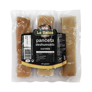 Imagen de LA UNIÓN Panceta curada deshuesada, envasada al vacio y elaborada sin gluten 400 g.
