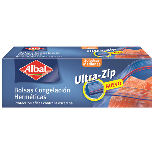 Bolsas congelación ziploc pequeña ALBAL 1 L 20 uds.