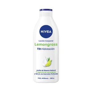 NIVEA Loción corporal (body milk) hidratante con aroma a lemongrass, para pieles normales a secas 400 ml.
