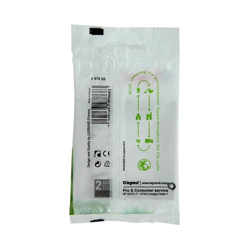 Placa exterior de 1 elemento para interruptores, de color blanco LEGRAND Niloe.