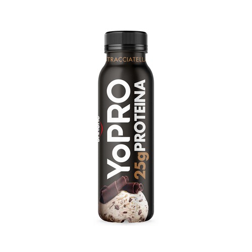 YOPRO Yogur liquido con proteínas y virutas de chocolate, sin azúcares añadidos, ni grasa de Danone 291 ml.