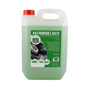 Líquido refrigerante con temperatura de protección de hasta -4ºC, 5L verde, 10% Monoetilenglicol, MOTORKIT.