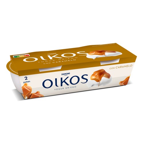 Yogur griego con caramelo OIKOS de Danone 2 x 110 g.