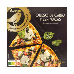 ALCAMPO GOURMET Pizza congelada de queso de cabra, bacon y espinacas salteadas ALCAMPO GOURMET 425 g.