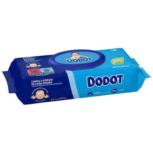 DODOT Toallitas humedas para bebé, aptas para manos y cara DODOT 64 uds.