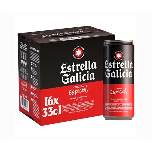 ESTRELLA GALICIA Cerveza especial pack lata 16 x 33 cl.