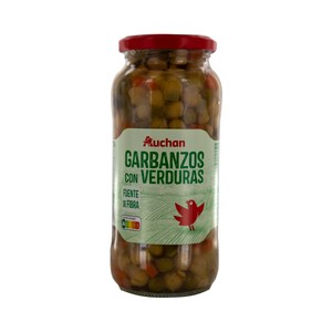 Imagen de PRODUCTO ALCAMPO Garbanzos cocidos con verduras frasco de 400 g.