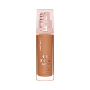 MAYBELLINE Lifter plump & glow tono 336 Base de maquillaje fundente con FPS 15.